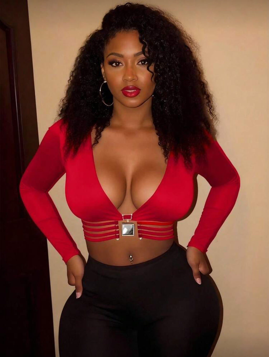 Sexy Deep V-Neck Streetwear Fitted Cropped Top