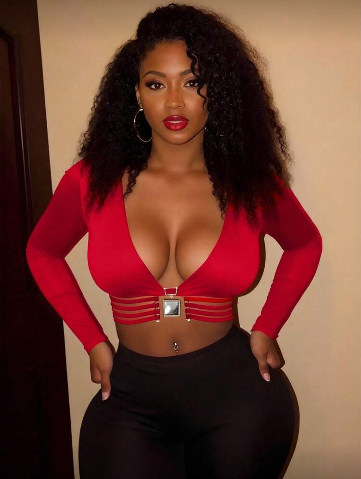 Sexy Deep V-Neck Streetwear Fitted Cropped Top