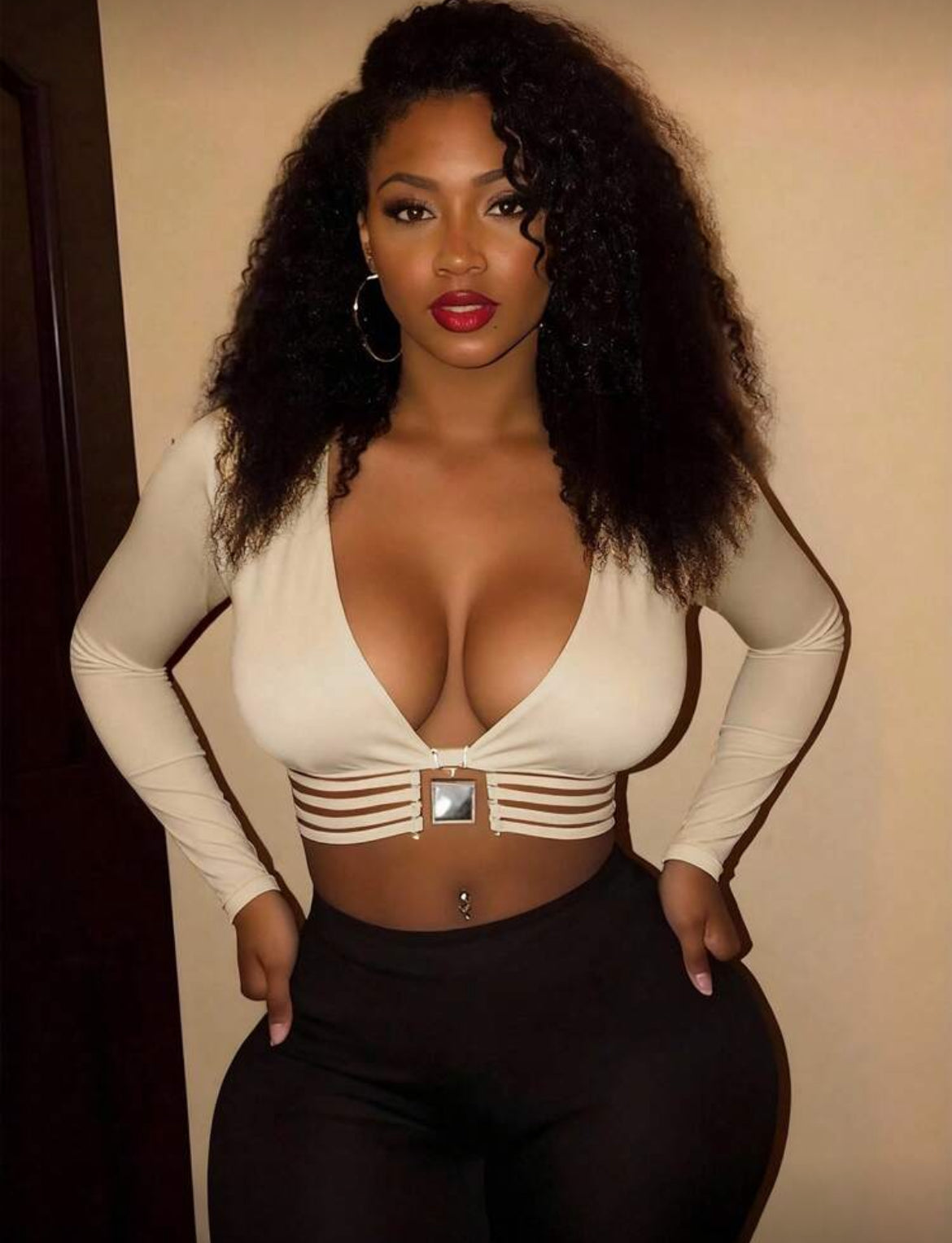 Sexy Deep V-Neck Streetwear Fitted Cropped Top