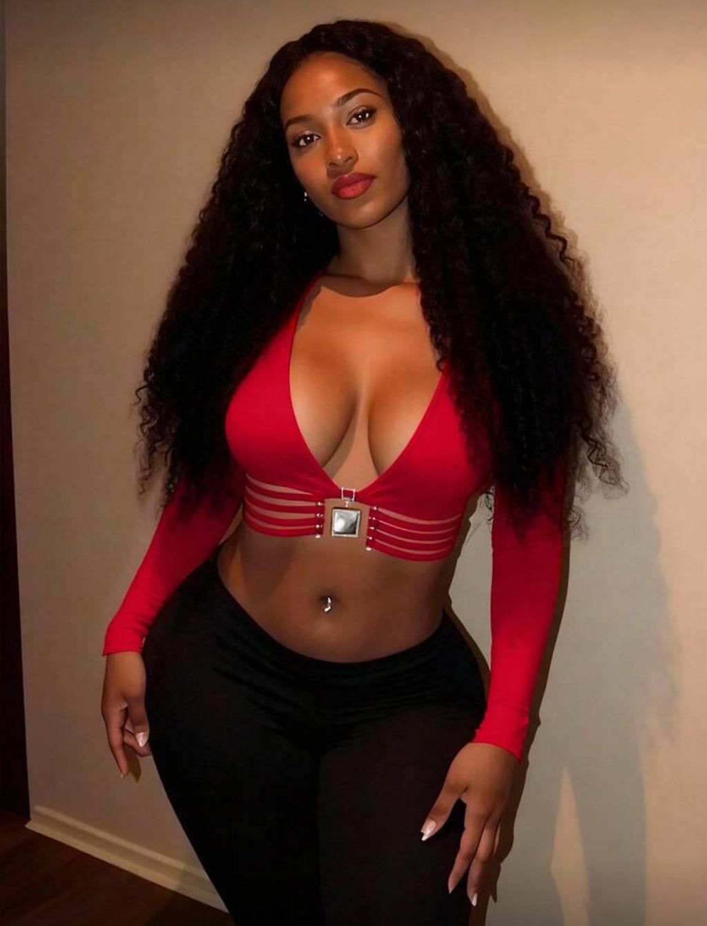 Sexy Deep V-Neck Streetwear Fitted Cropped Top