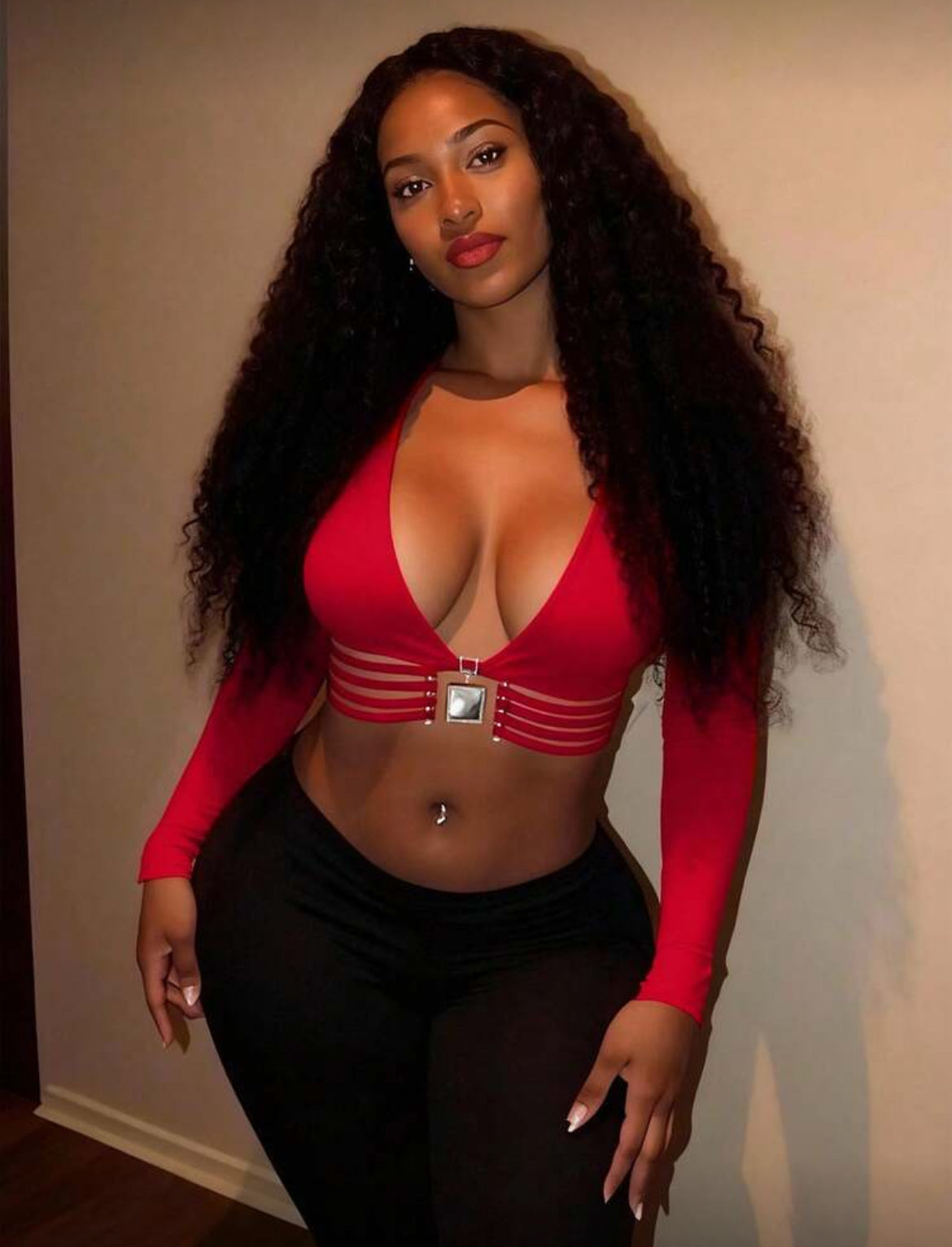 Sexy Deep V-Neck Streetwear Fitted Cropped Top