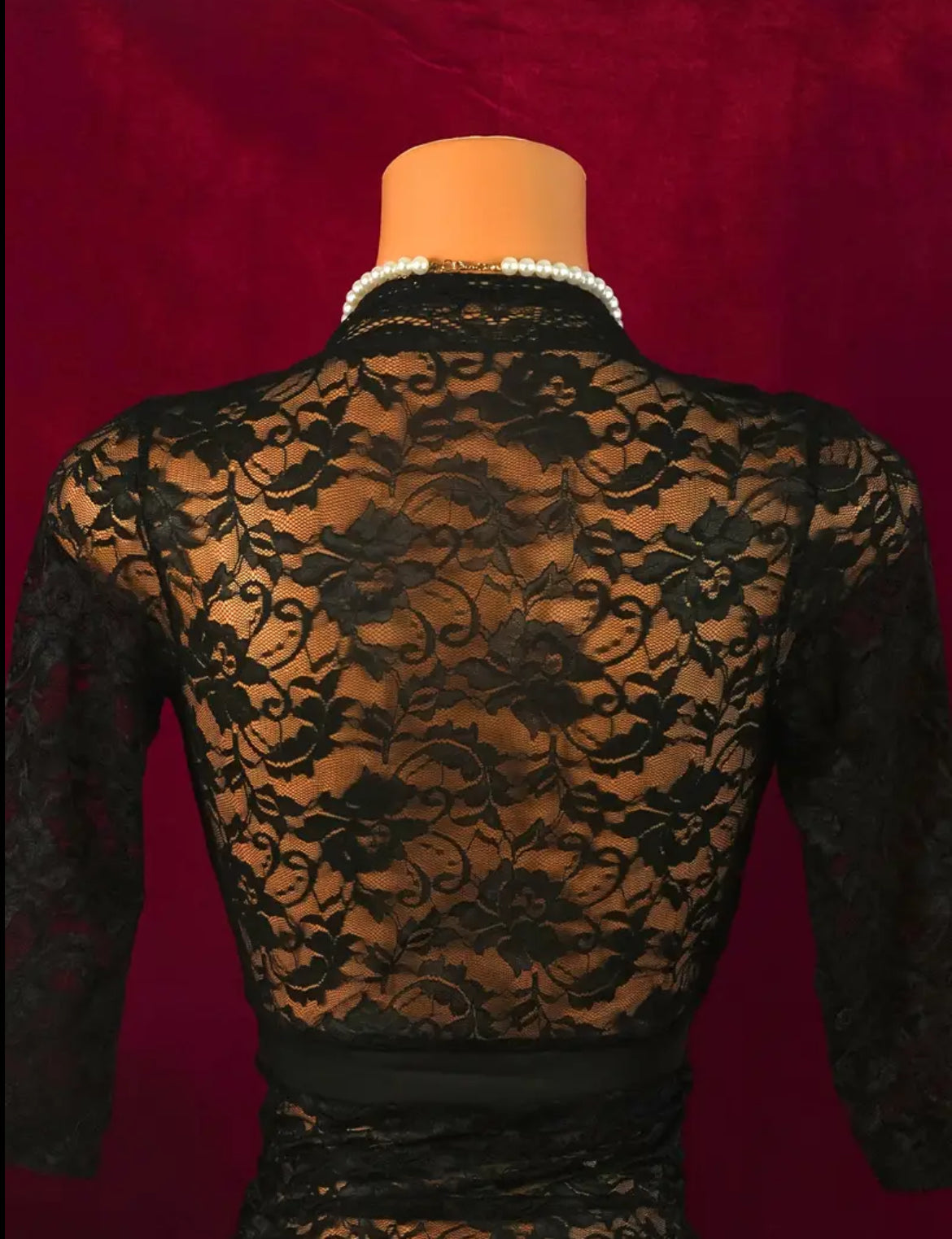 “Lily” Sexy Women's Lingerie, Black Sheer Lace Nightgown Dress | One Size