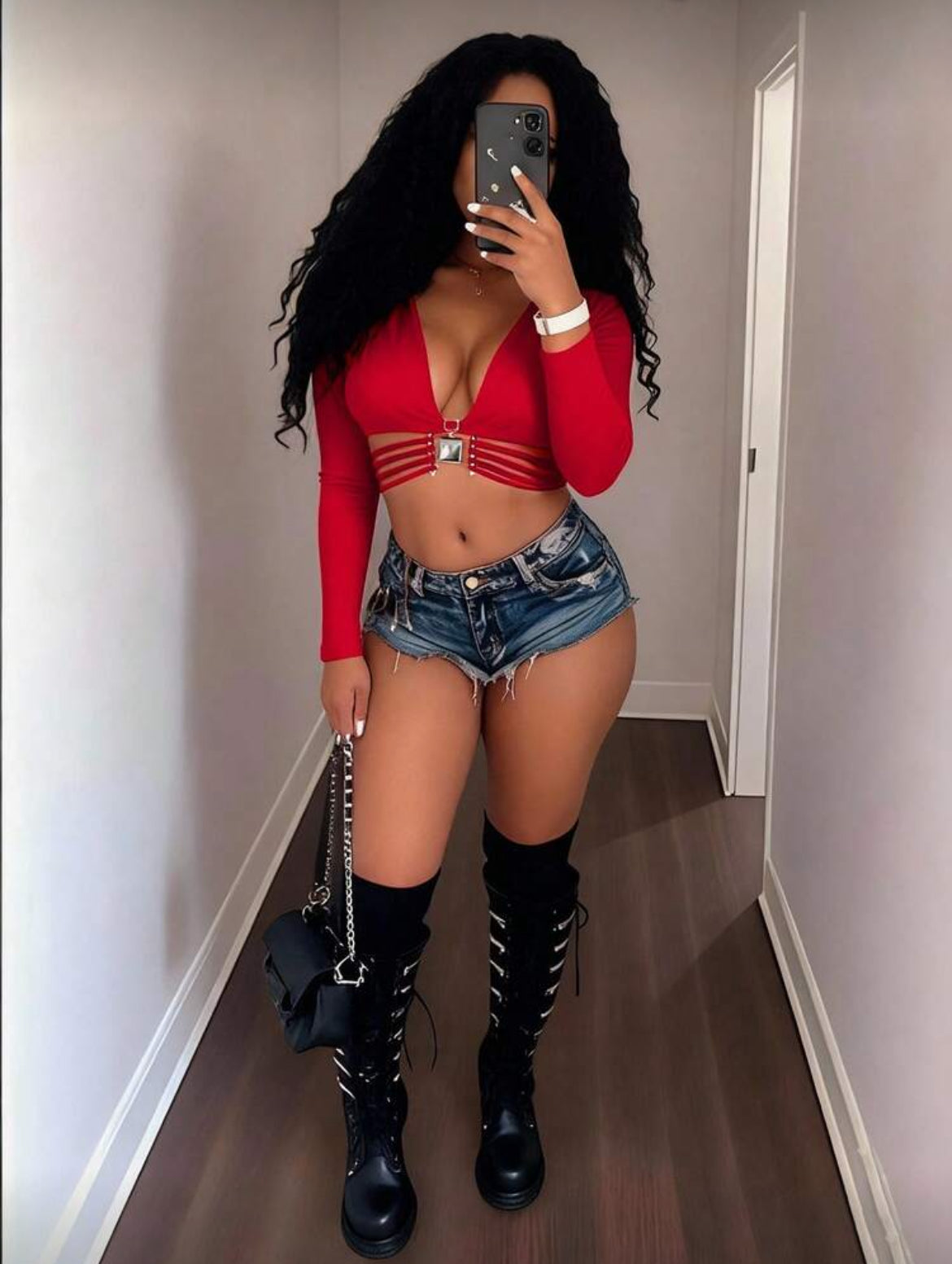 Sexy Deep V-Neck Streetwear Fitted Cropped Top