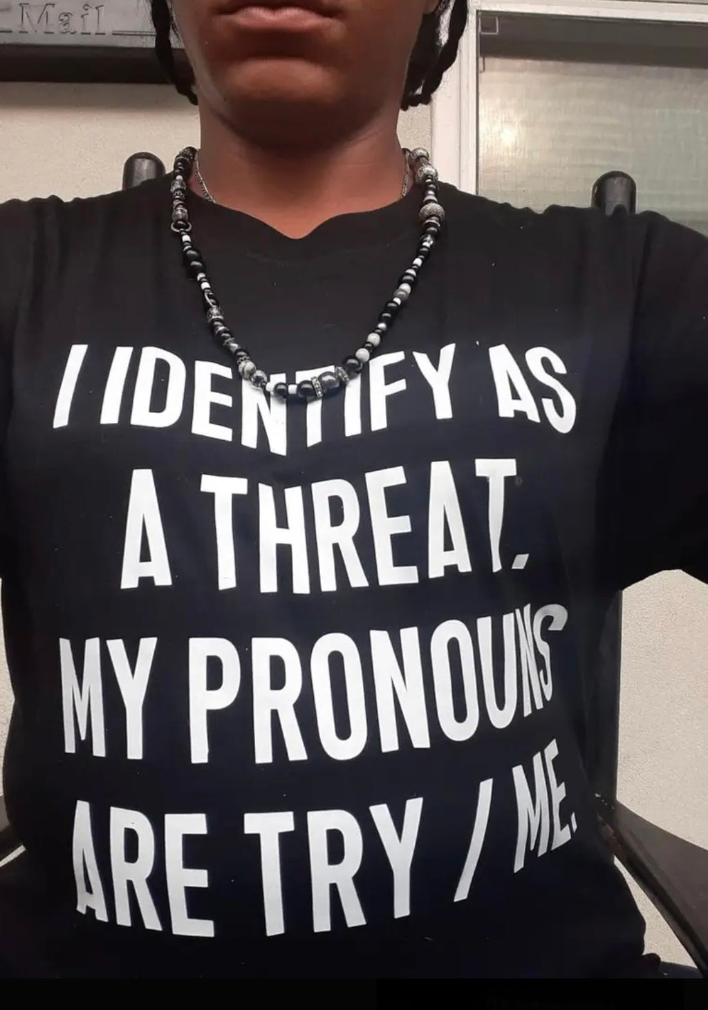 ‘I IDENTIFY AS A THREAT’ Men’s Casual Wear T-Shirt