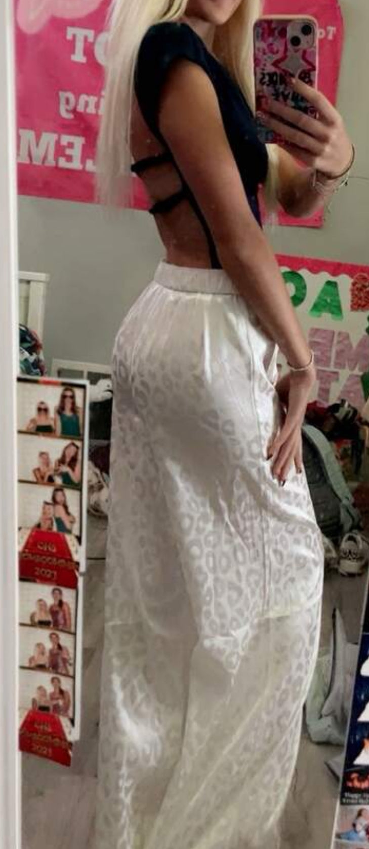 Leopard Print Pajama Pants Relaxed Wide-leg Fit, Drawstring Waist