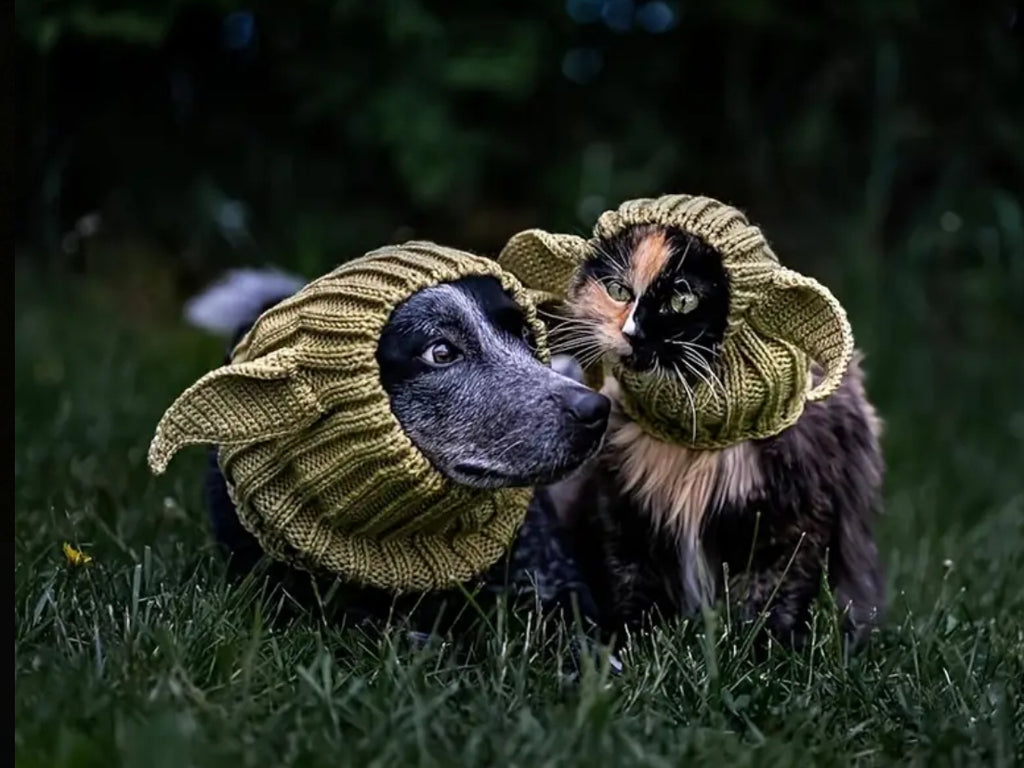 Posh Pets 🐾 “Baby Yoda” 1pc Knitted Ear Muffs Hat-Scarf