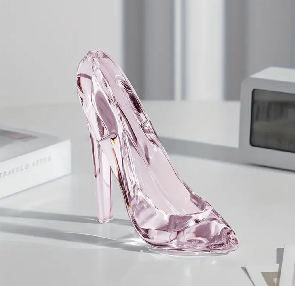 Elegant Acrylic Crystal Shoe Ornament | Transparent Jewelry Organizer or Birthday /Home Decor
