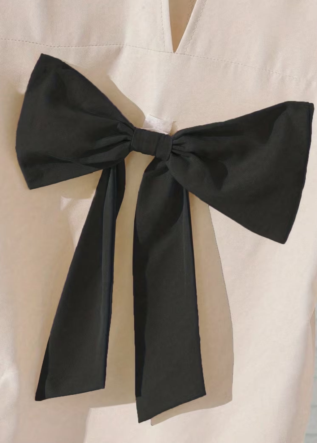 Girls' Long Sleeve Blouse with Hollow-Out Back & Decorative Bow 