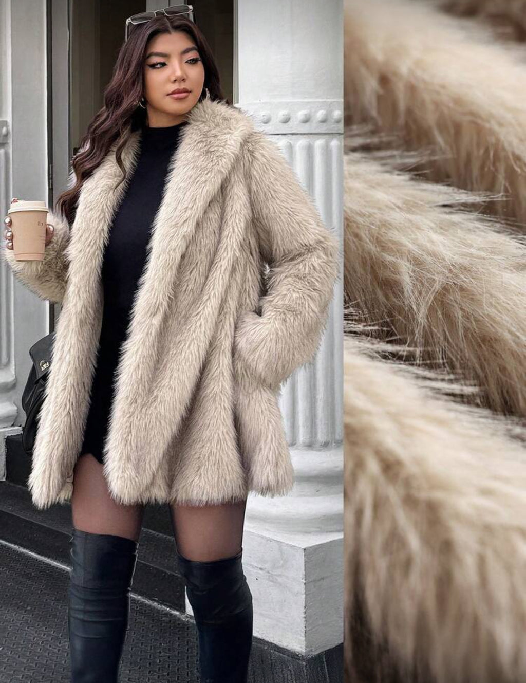 Women's Winter Plus Size Faux Fur Loose Fit Fashion Coat