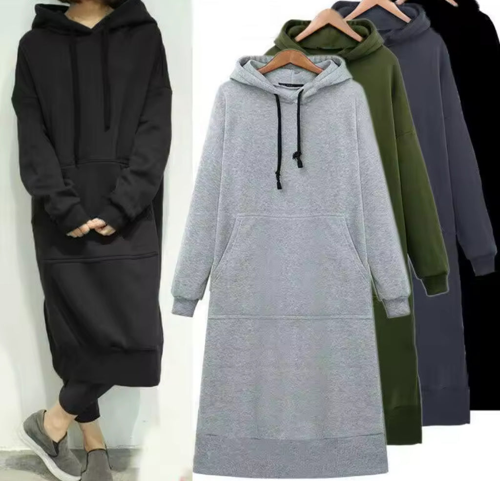 Dress Hoodie Plus Size Women's hoodie long sleeved dress