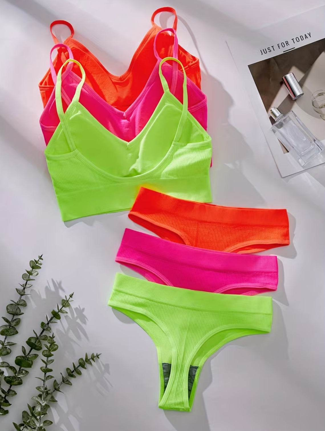 Neon Three-Color Combination Casual Lingerie