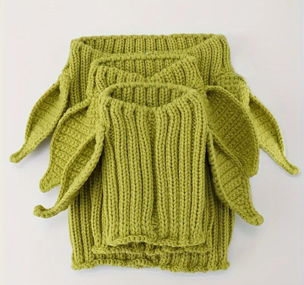 Posh Pets 🐾 “Baby Yoda” 1pc Knitted Ear Muffs Hat-Scarf