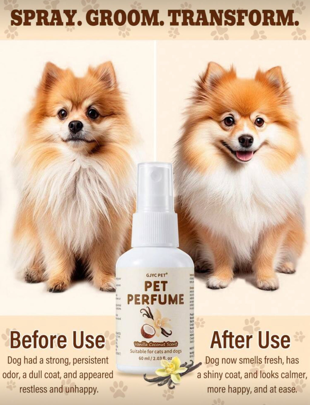 Pet Perfumes - 2.03 Fl.Oz 🐾🪻🥥Choice Of 5 Long-Lasting Scents 🍍🍓 Vet-Approved Formula 