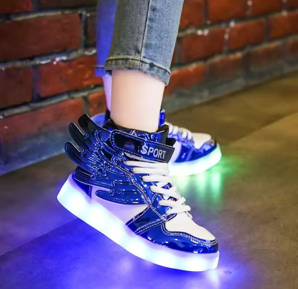 “Luminous Wings” Kids USB Charge LED Illuminated Lights Shoe
