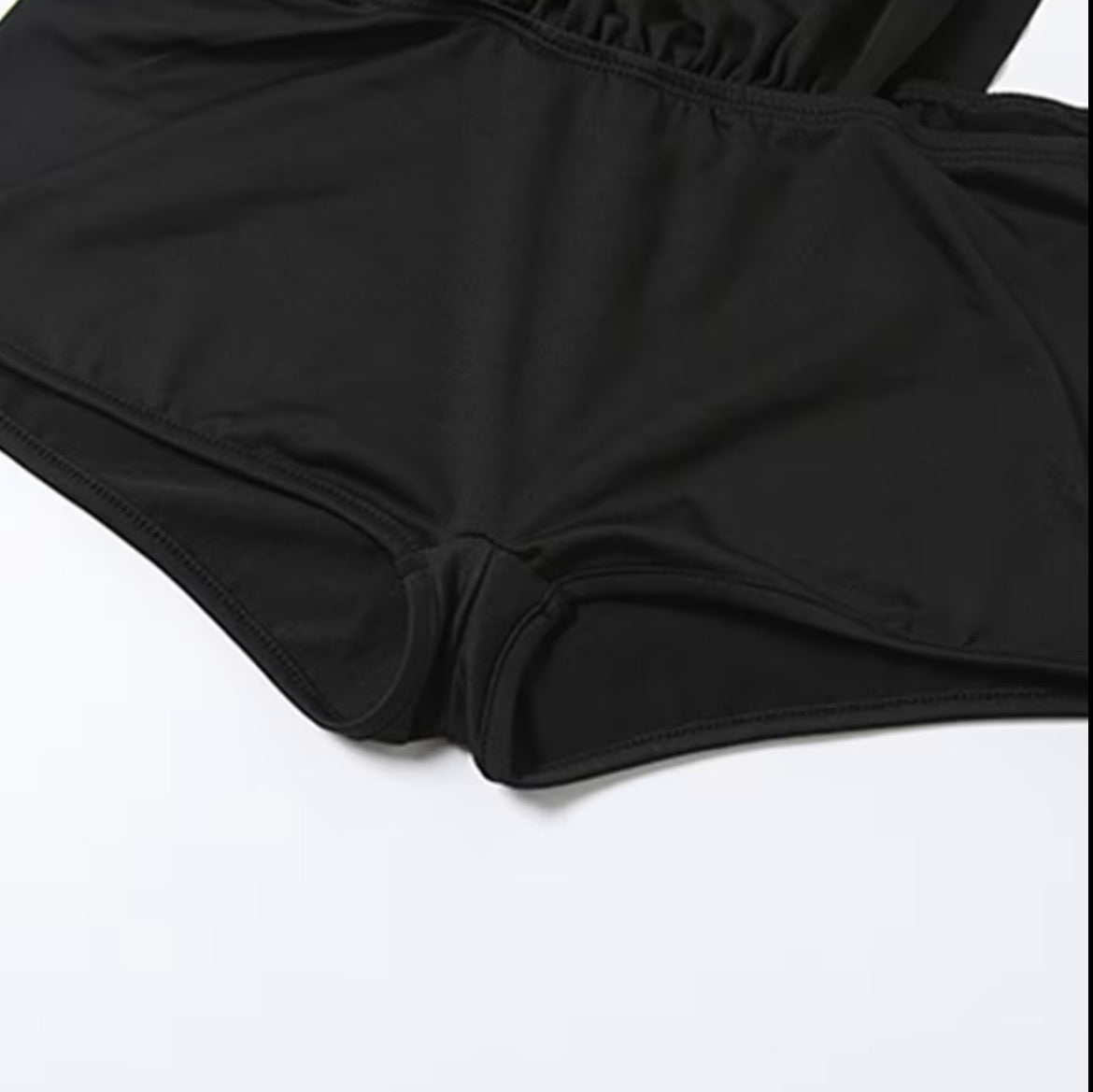 One-Piece, Body-Shaping Romper Playsuit, Black Shorts with Side Cut-Outs
