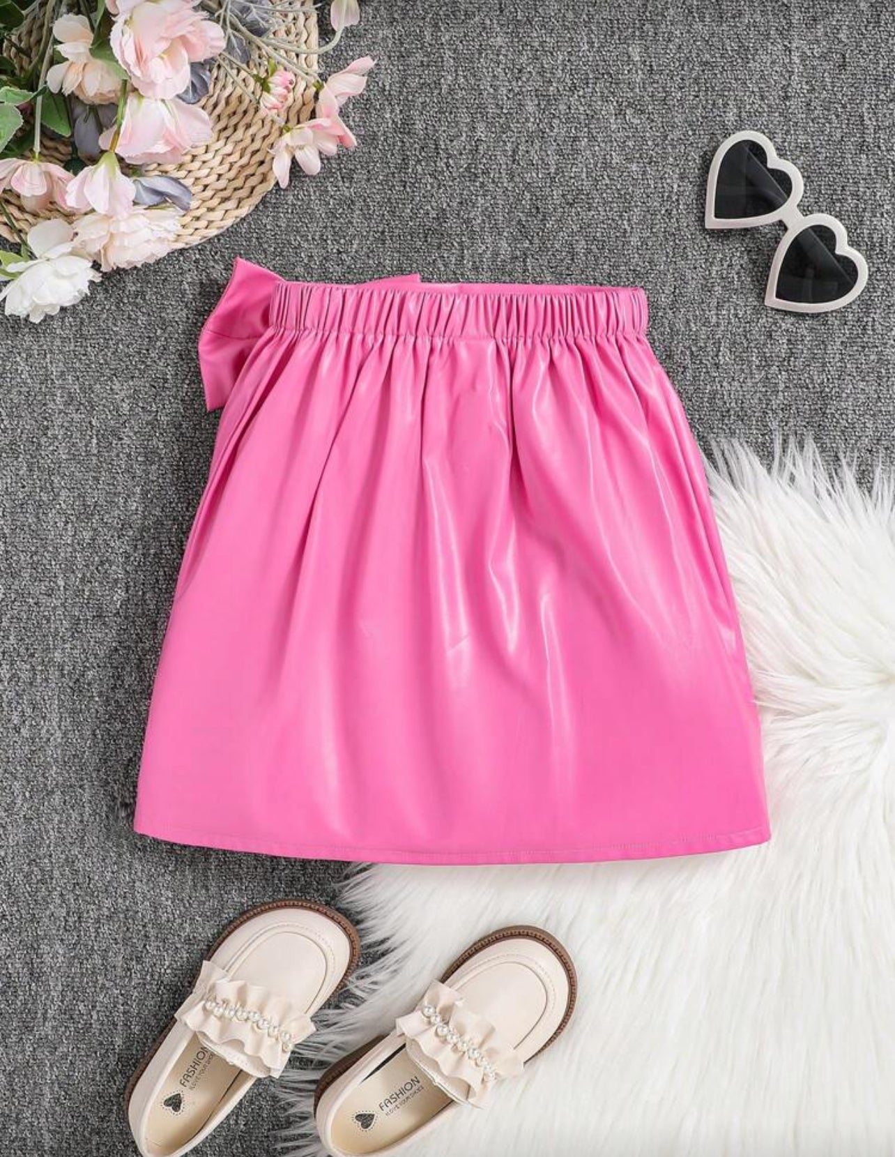 Tween Girls’ Faux Leather Fashion Skirt Pu Leather