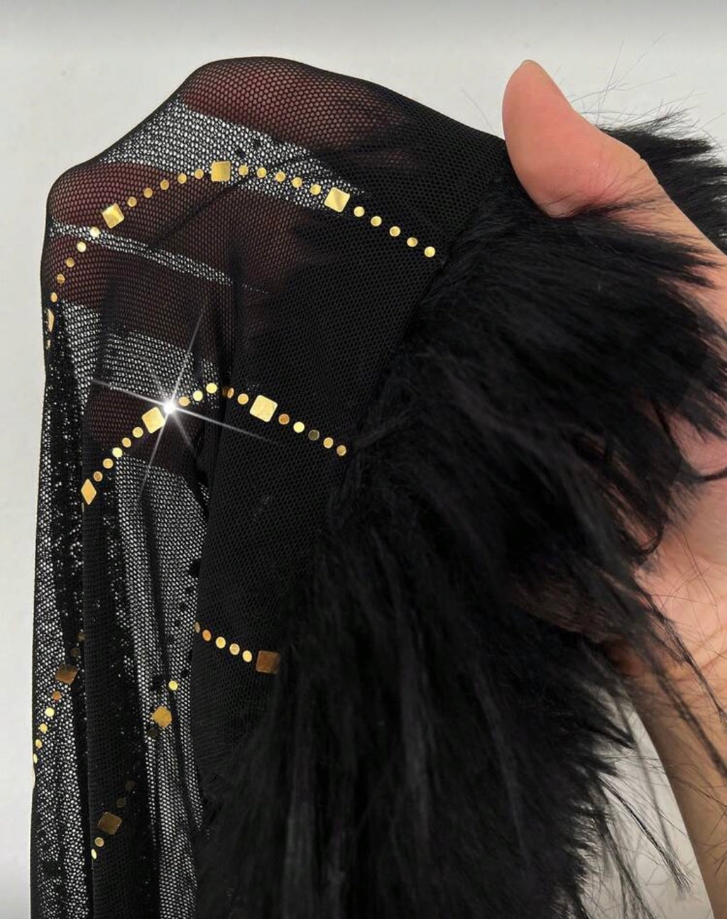 Plus Size Slim Fit Metallic Foil Mesh Dress