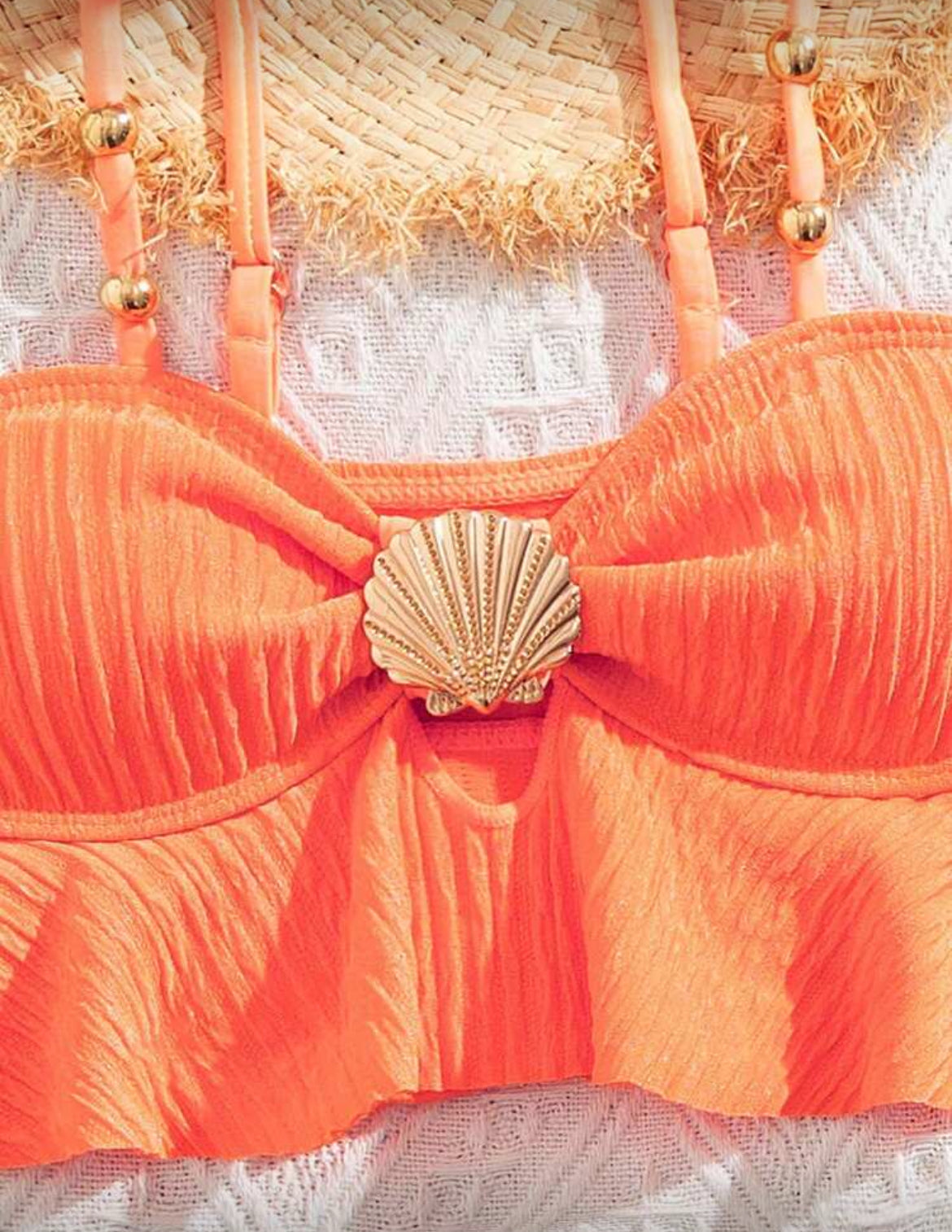 Girls Mermaid Shells Swimsuit With Matching Bottom 
