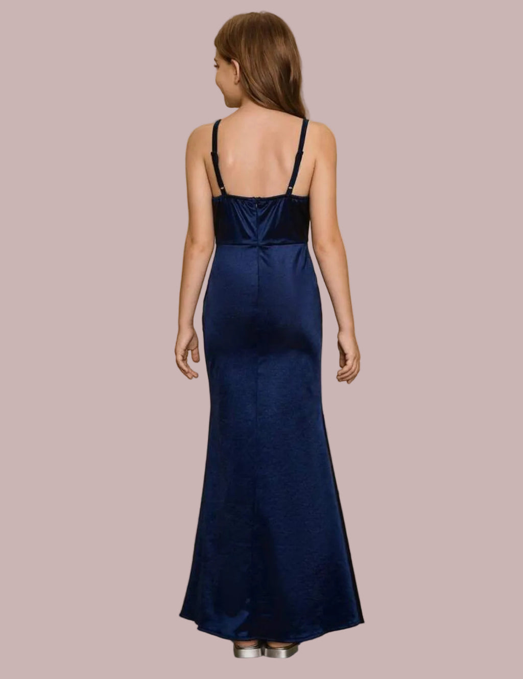 “Fashion” Tween Dress Satin Shimmer Finish & Bow Accents
