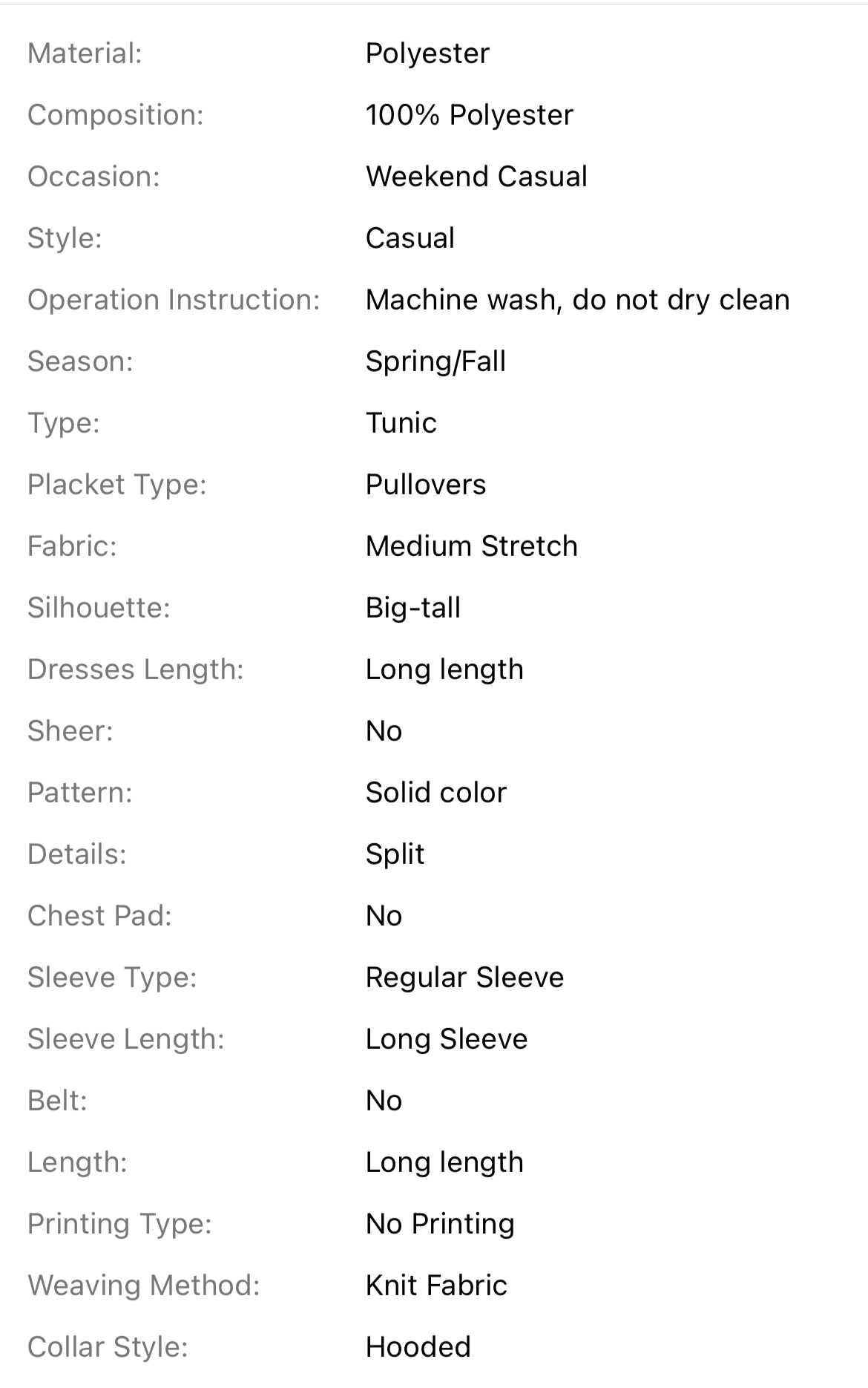 Minimalist Plus Size Dress Hoodie