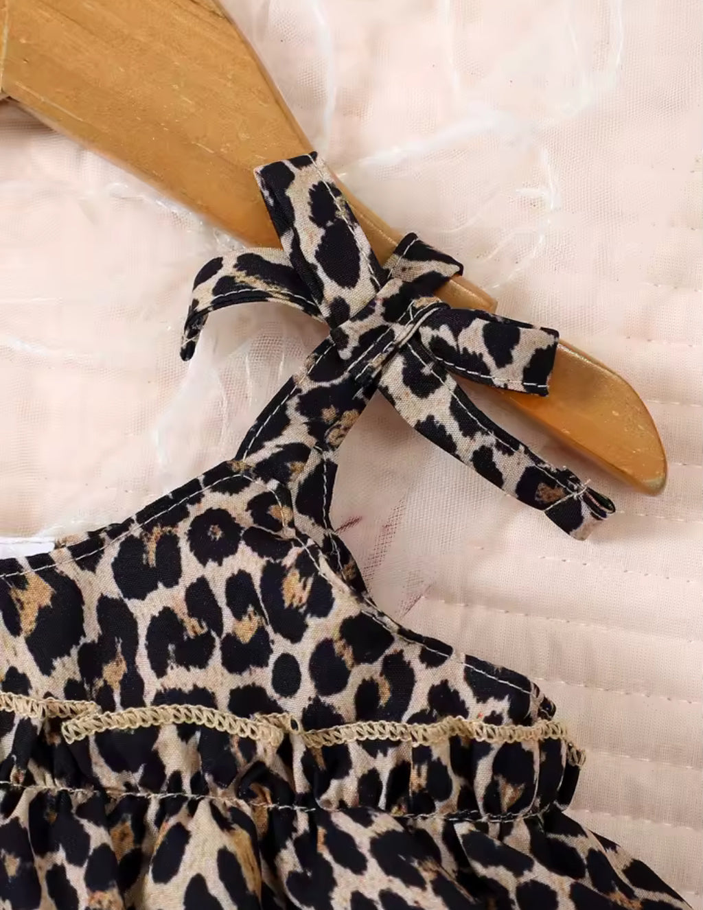 3Pcs Toddler Girl Set Leopard Bow Top+Blue jeans+Headband |  European and American Style 