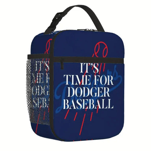 "It's Time for Dodger Baseball" Sports Fan Insulated Thermal Bag - Durable Insulation