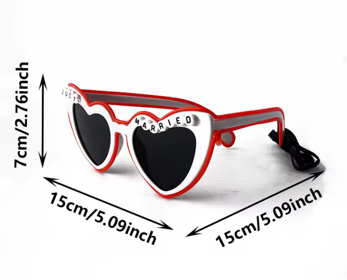 “Just Married” Glow Up LED Sunglasses