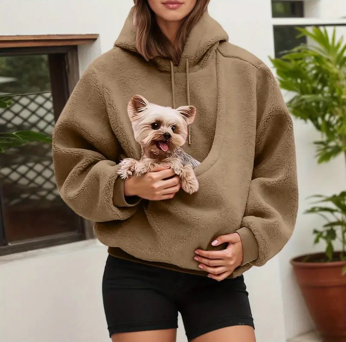 Pet Carrying Hoodie With Built-in Kangaroo Pouch 