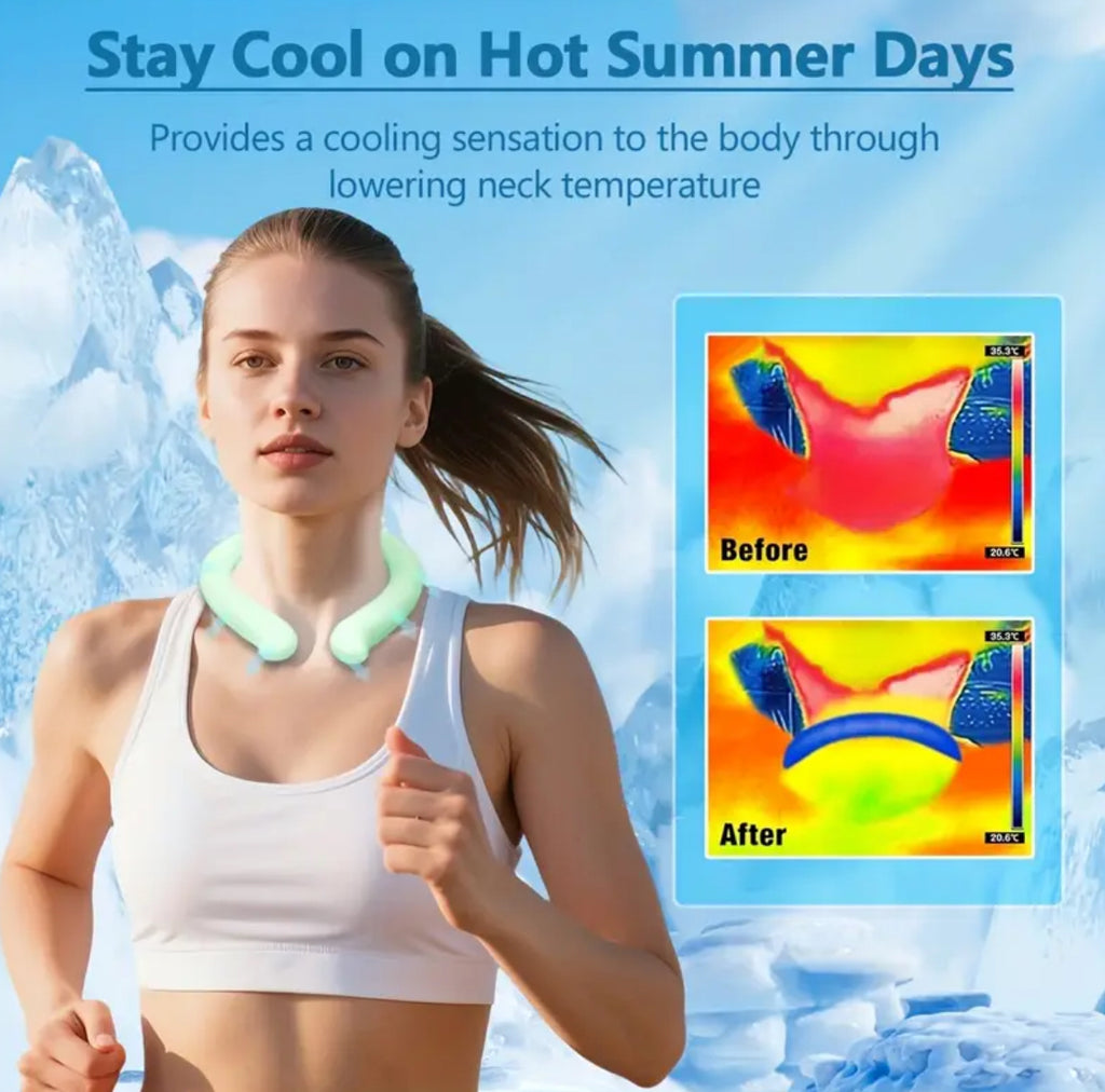 2pcs Neck Ice Pack Wrap - Instant Cooling Neck Wrap Ice Packs, Portable Neck Cooler for Hot Flashes, Travel, Hiking, Camping, Office