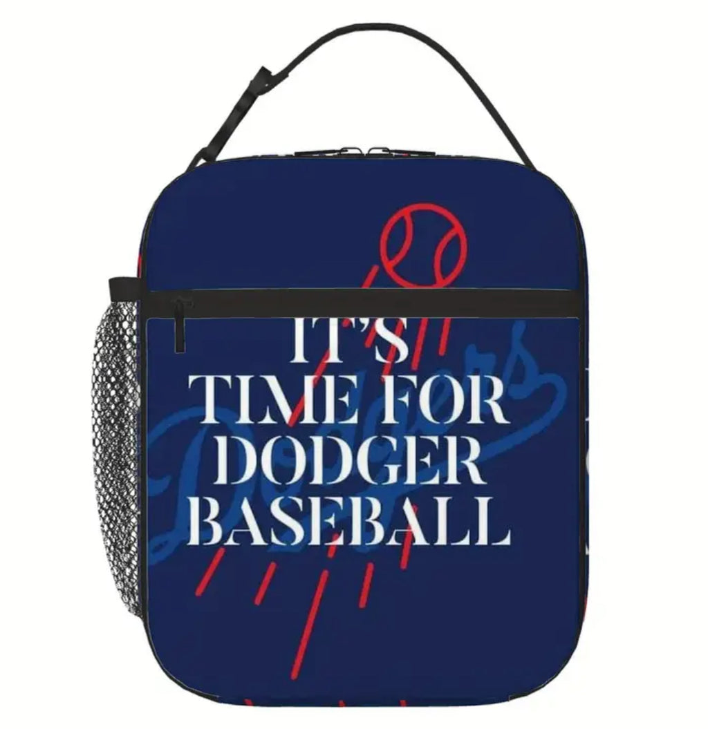 "It's Time for Dodger Baseball" Sports Fan Insulated Thermal Bag - Durable Insulation