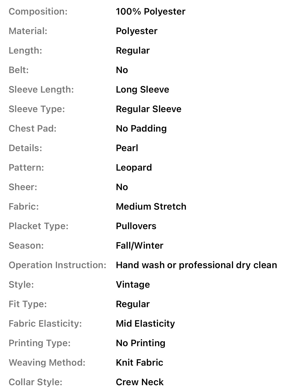 Glamorous Leopard Rhinestones & Beaded Pearls Accent Sweater