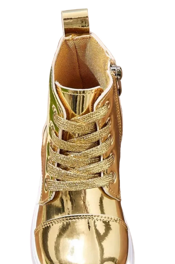 “Gold Kids” Retro High Top-Shock-Absorbing Boots + Zipper Closure & Fabric Lined Interior