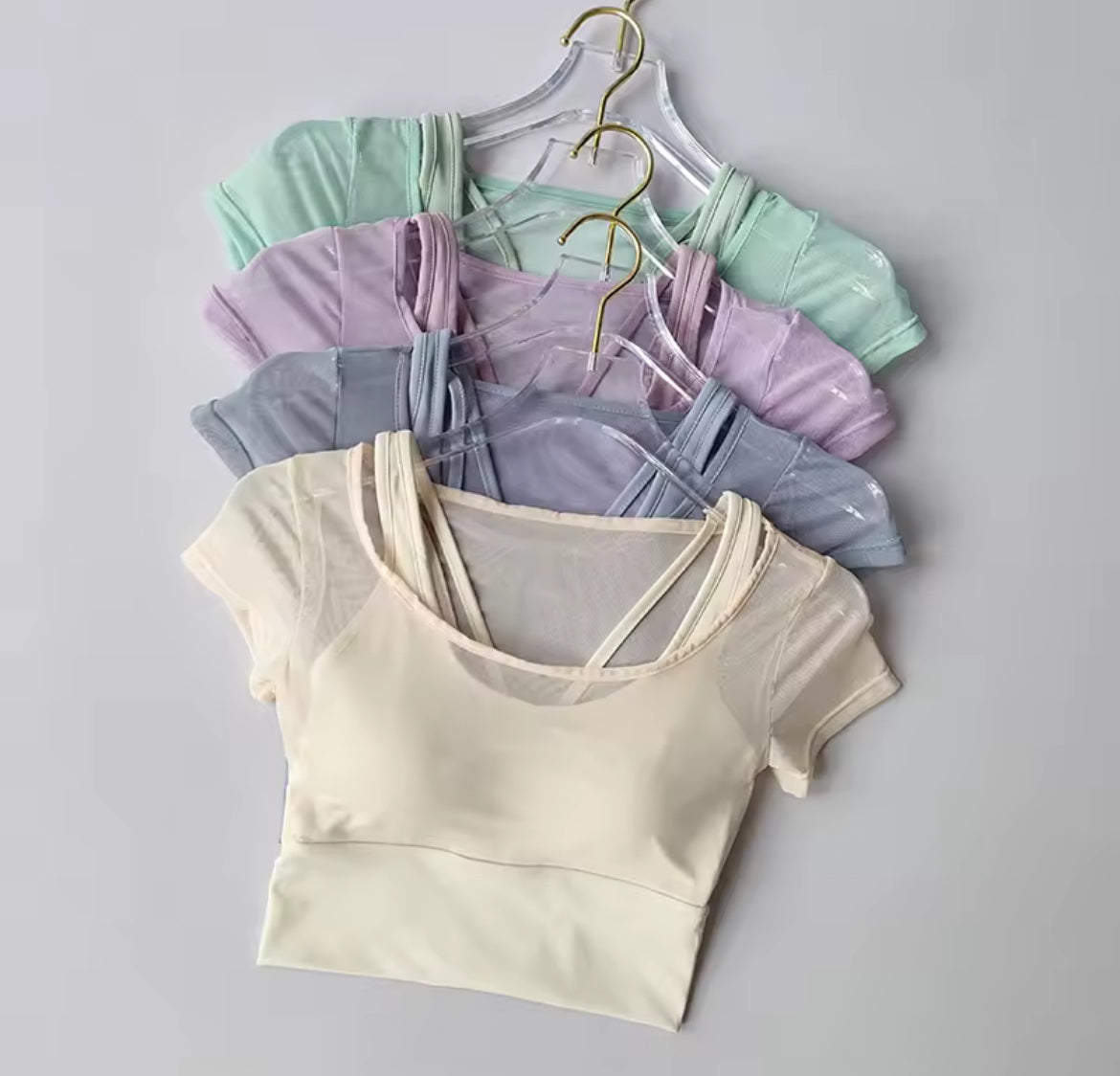 Yoga| Pilates Training Fitness Crop Top, Lightweight Chest Cushion Quick Drying