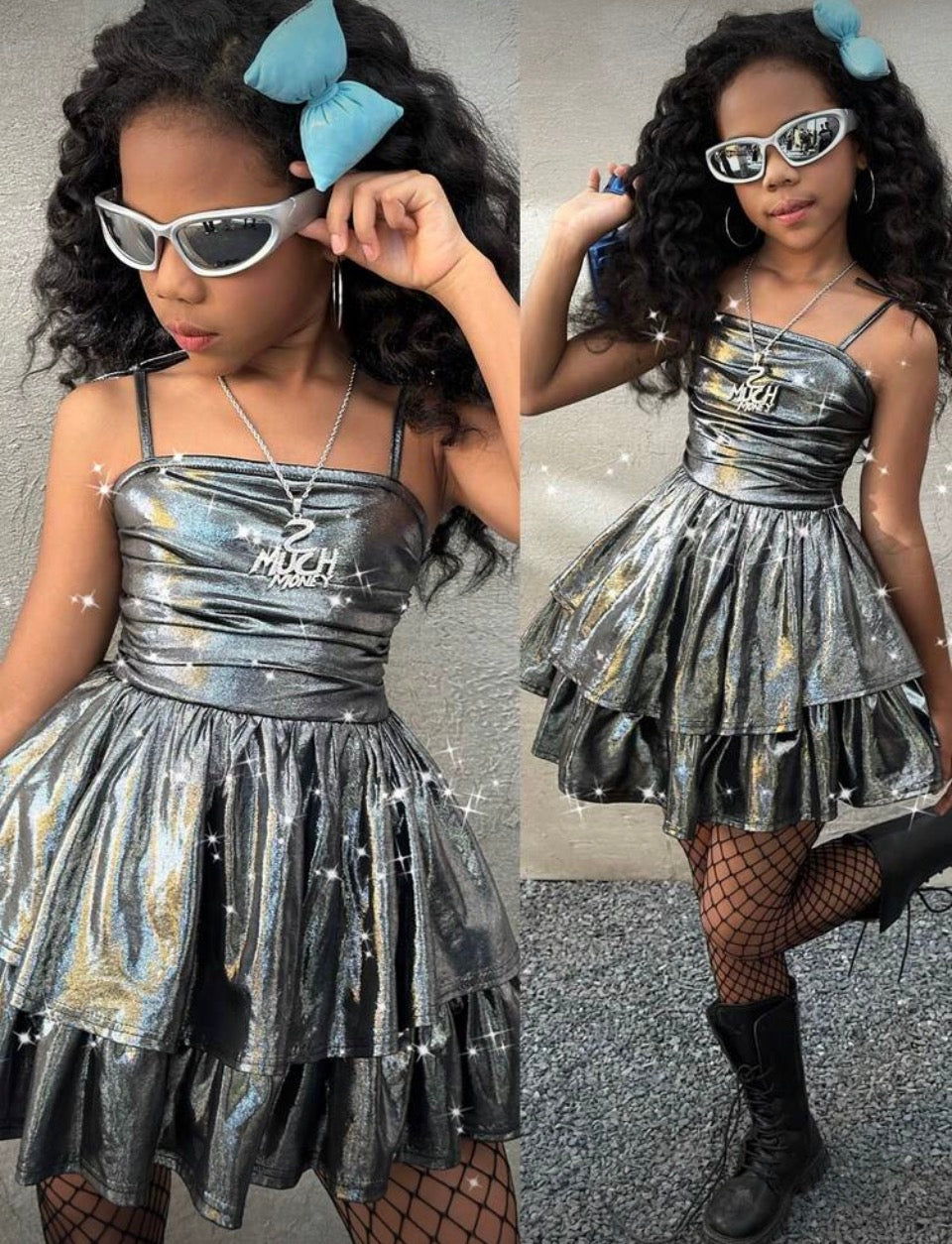 Tween “Fairy” Sparkly Soft Layer Casual Bubble Dress 