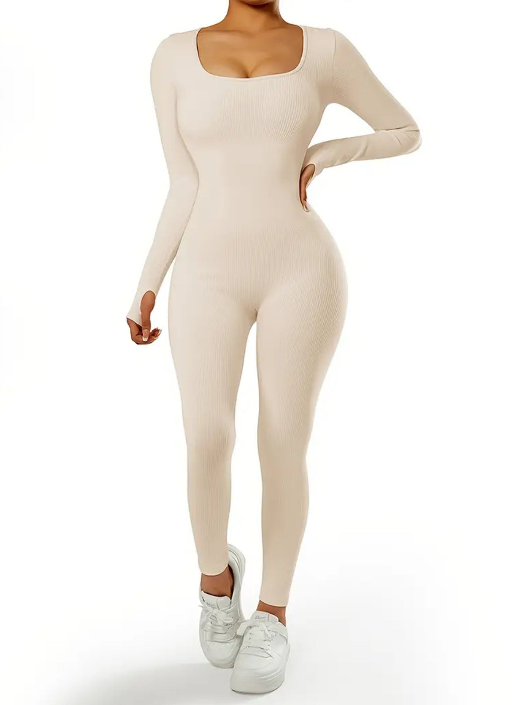"Tessa ”  Long Sleeve Athletic Seamless Workout Bodysuit