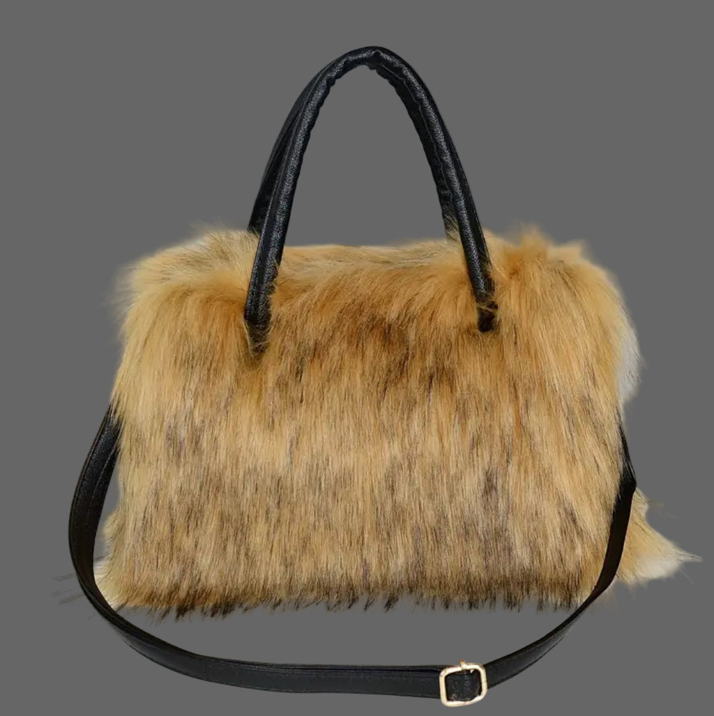 Faux Mink Plush Fur Shoulder-Crossbody Handbags