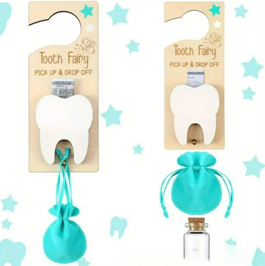Kids' Tooth Fairy Door Hanger with Interactive Drop-Off Gift for Children