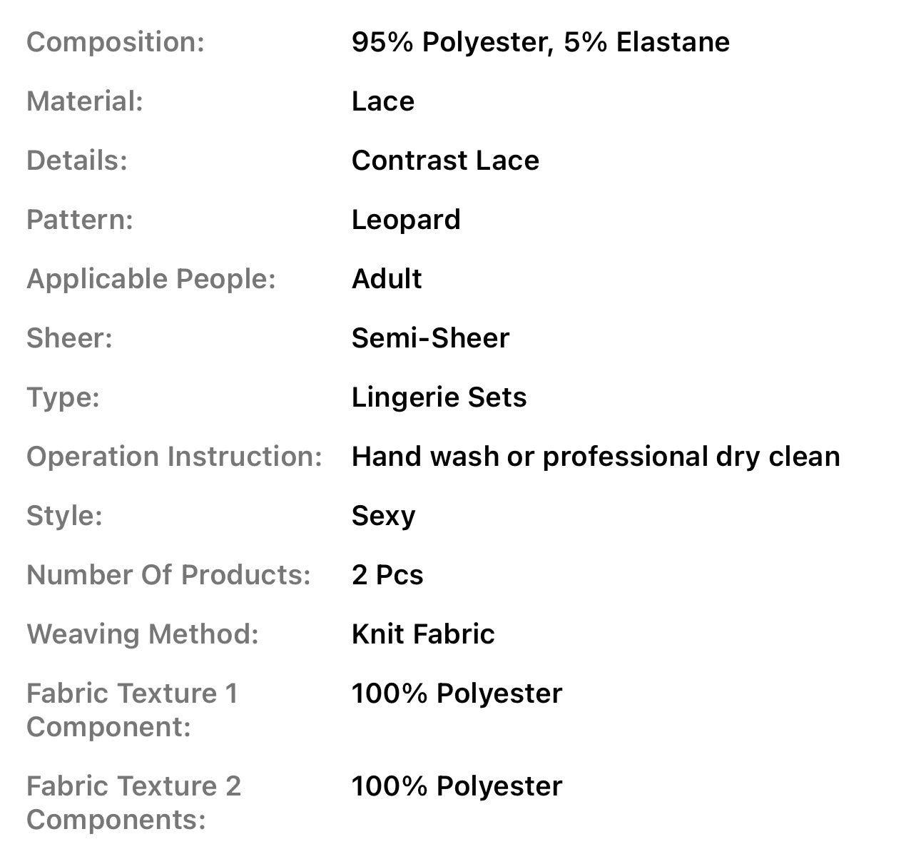 Leopard Print Lingerie Set Sexy French Style with Steel Underwire