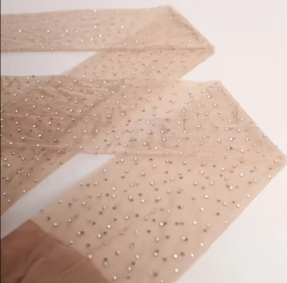 “Diamond” Women's Sparkling Pearls & Rhinestones Sheer Pantyhose - Shimmering Tights  (Hand Wash Only)