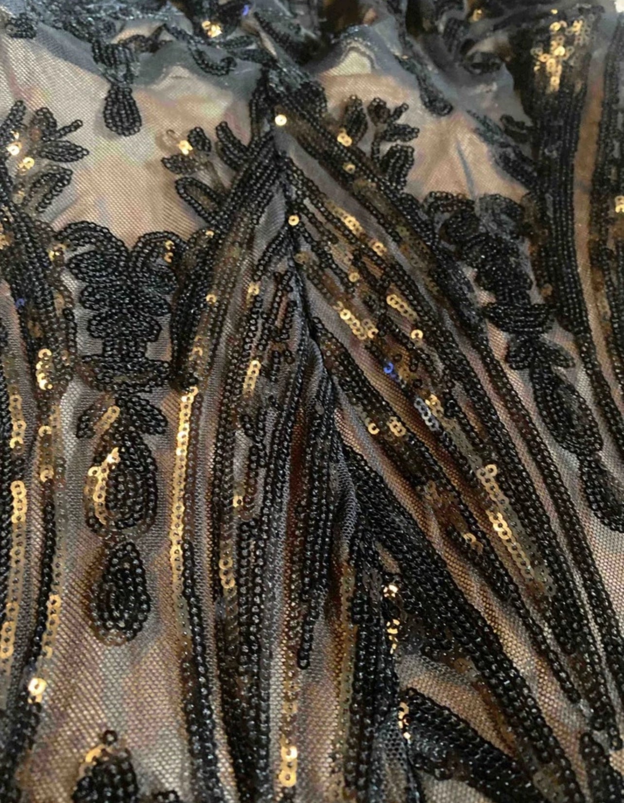 Women's Sequin Deep V-Neck Wide Leg Jumpsuit