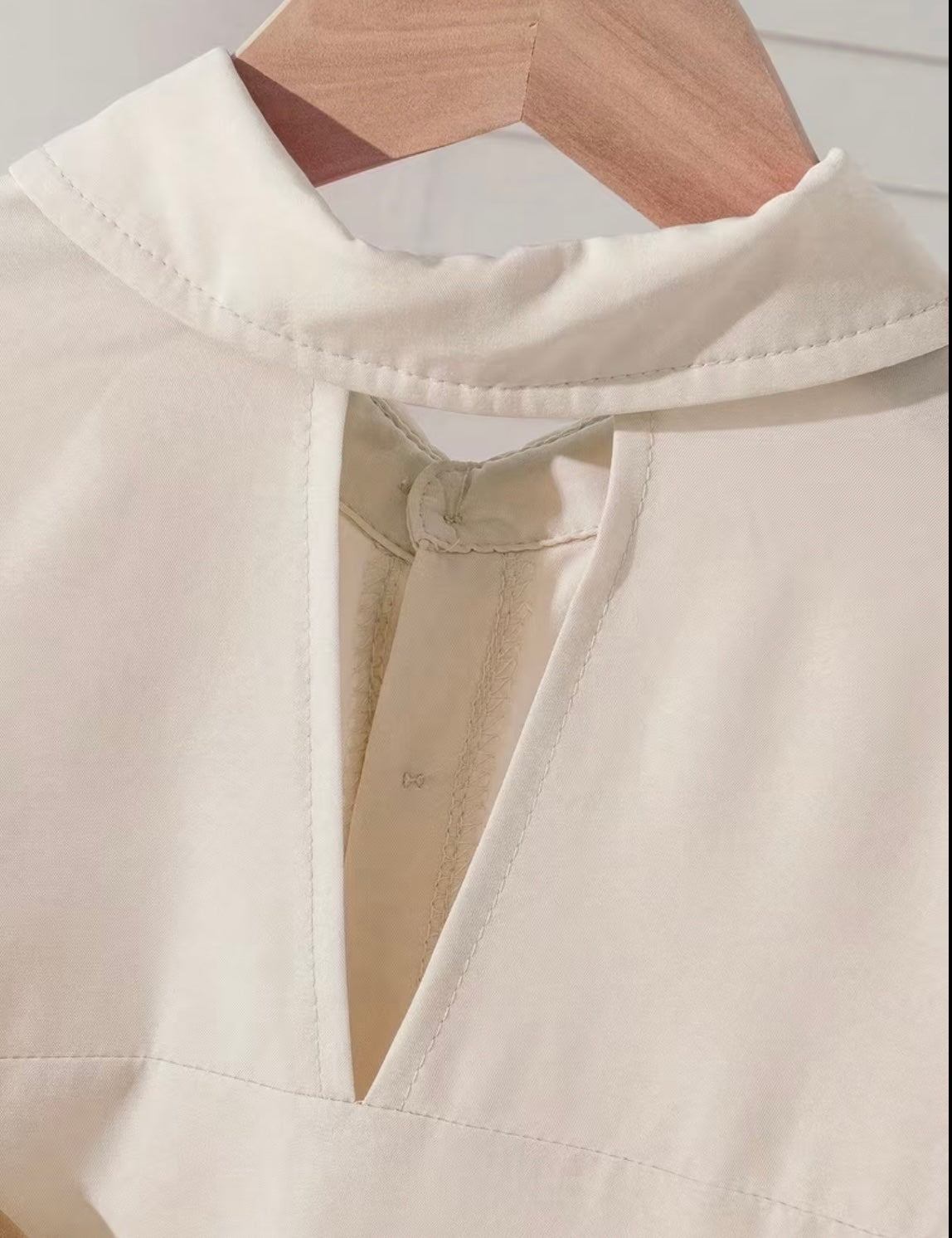 Girls' Long Sleeve Blouse with Hollow-Out Back & Decorative Bow 