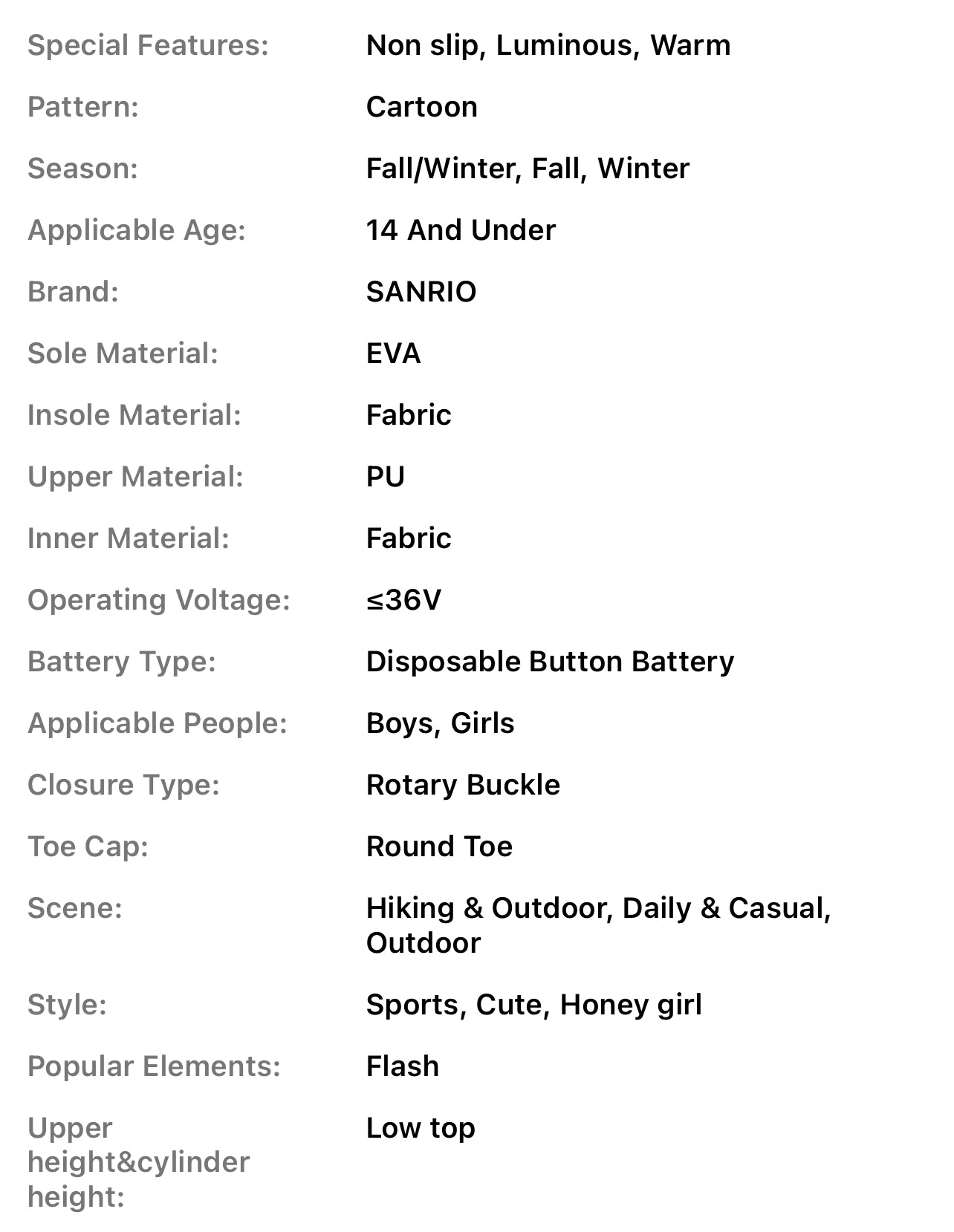 Girls Hello Kitty Glowing Lights Sneakers with  Rotating Lock Closure,