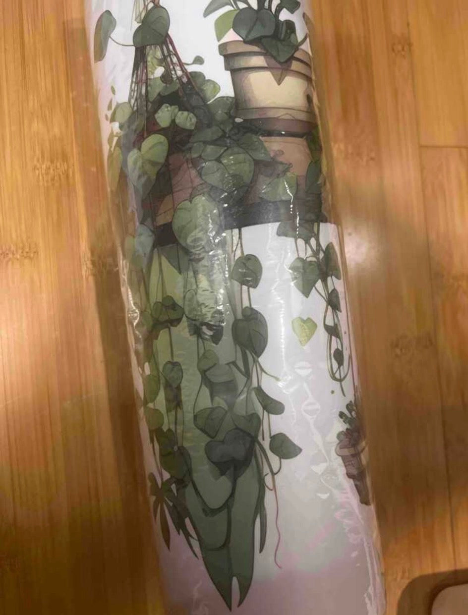 1pc Vinal Fresh Potted Green Plants & Vine Wall Decal Sticker