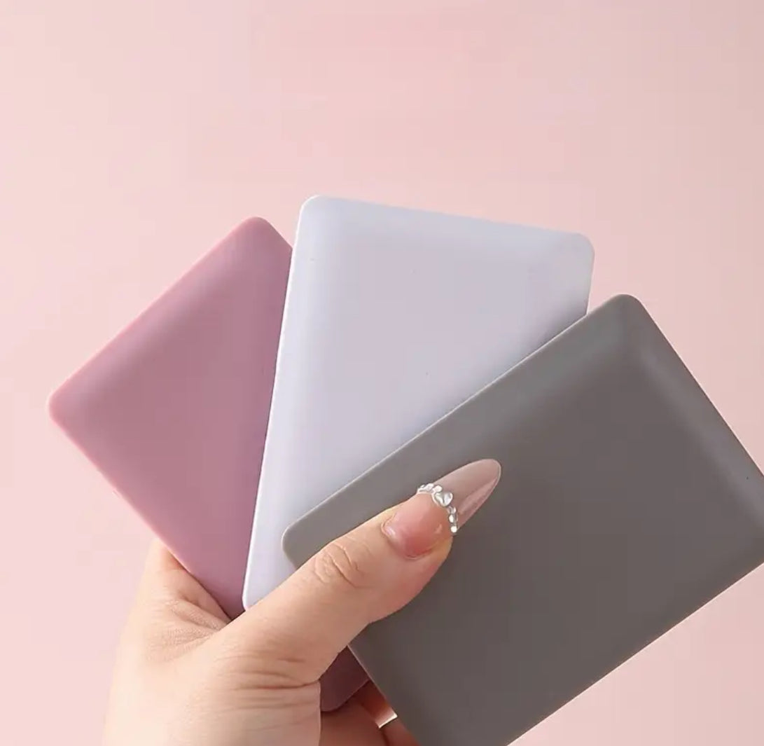 1pc Mini Portable Folding Laptop-Shaped Glass Surface Mirror with Built-in Stand-like Design