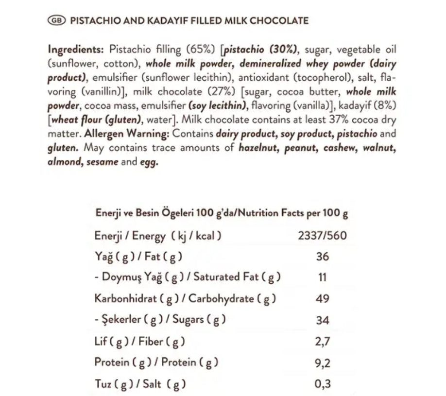 Dubai Chocolate Bar | Premium Luxury Chocolate Filled with Knafeh