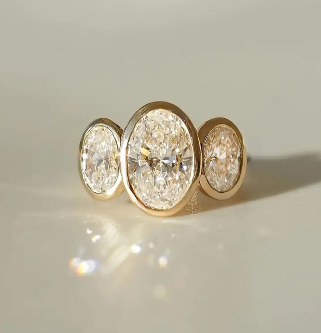 “ELEANOR” 18K Gold Plated Cubic Zirconia Accent Vintage Style Ring