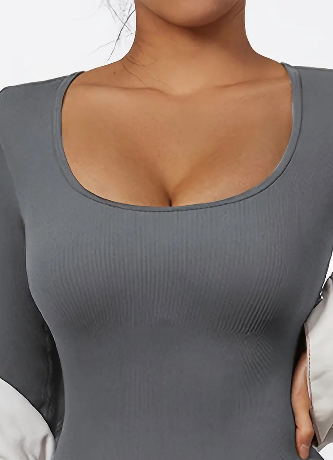 "Tessa ”  Long Sleeve Athletic Seamless Workout Bodysuit