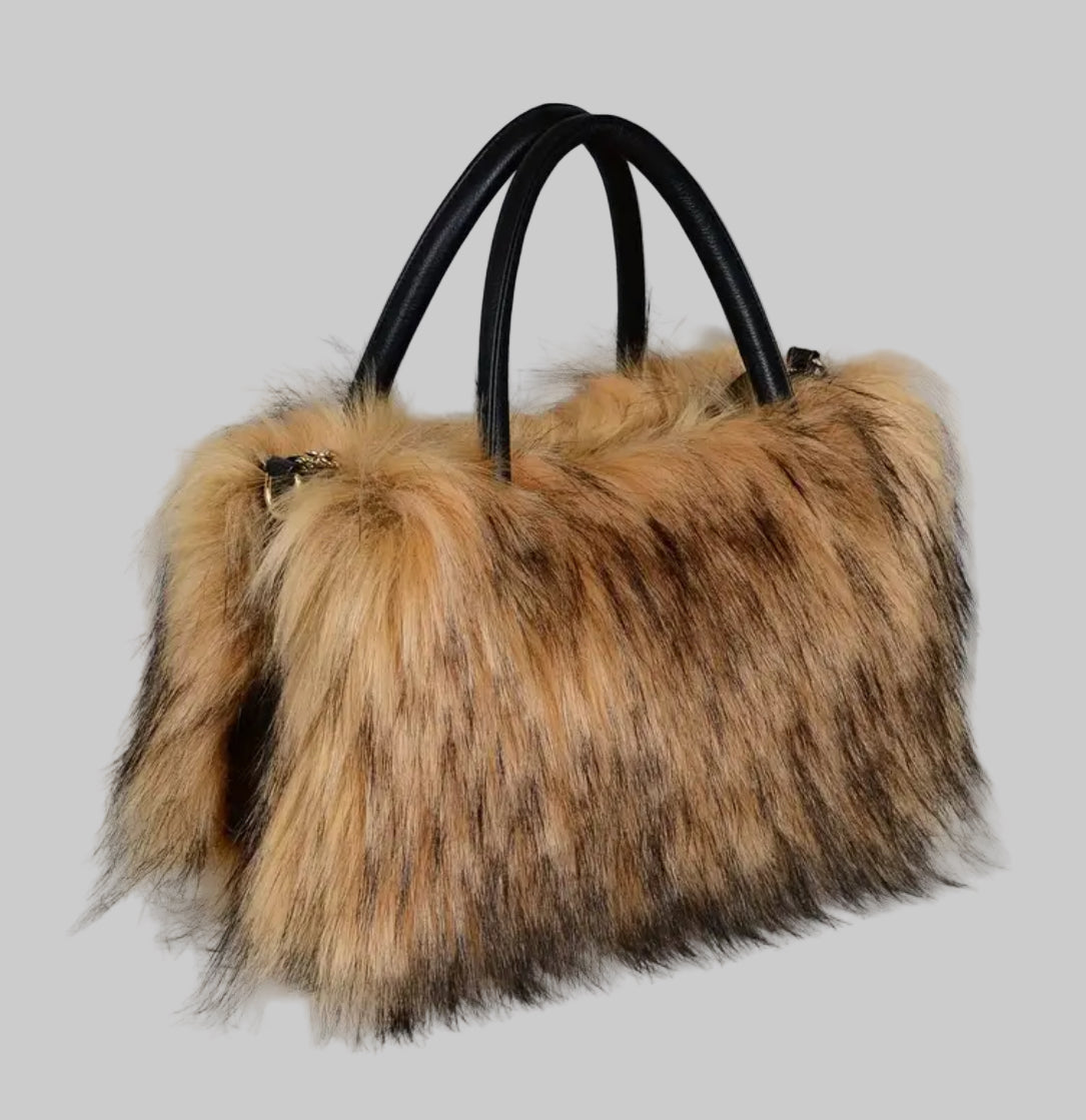 Faux Mink Plush Fur Shoulder-Crossbody Handbags