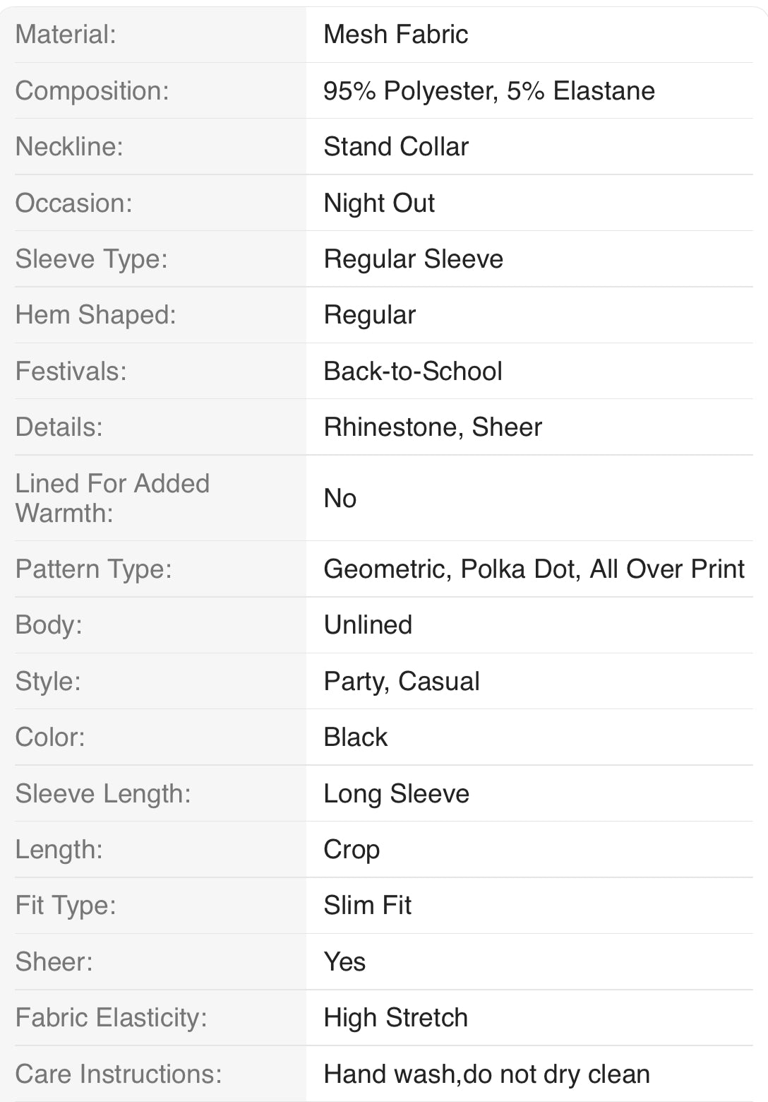 “Club Wear”  Rhinestones Embellished Long Sleeve Top