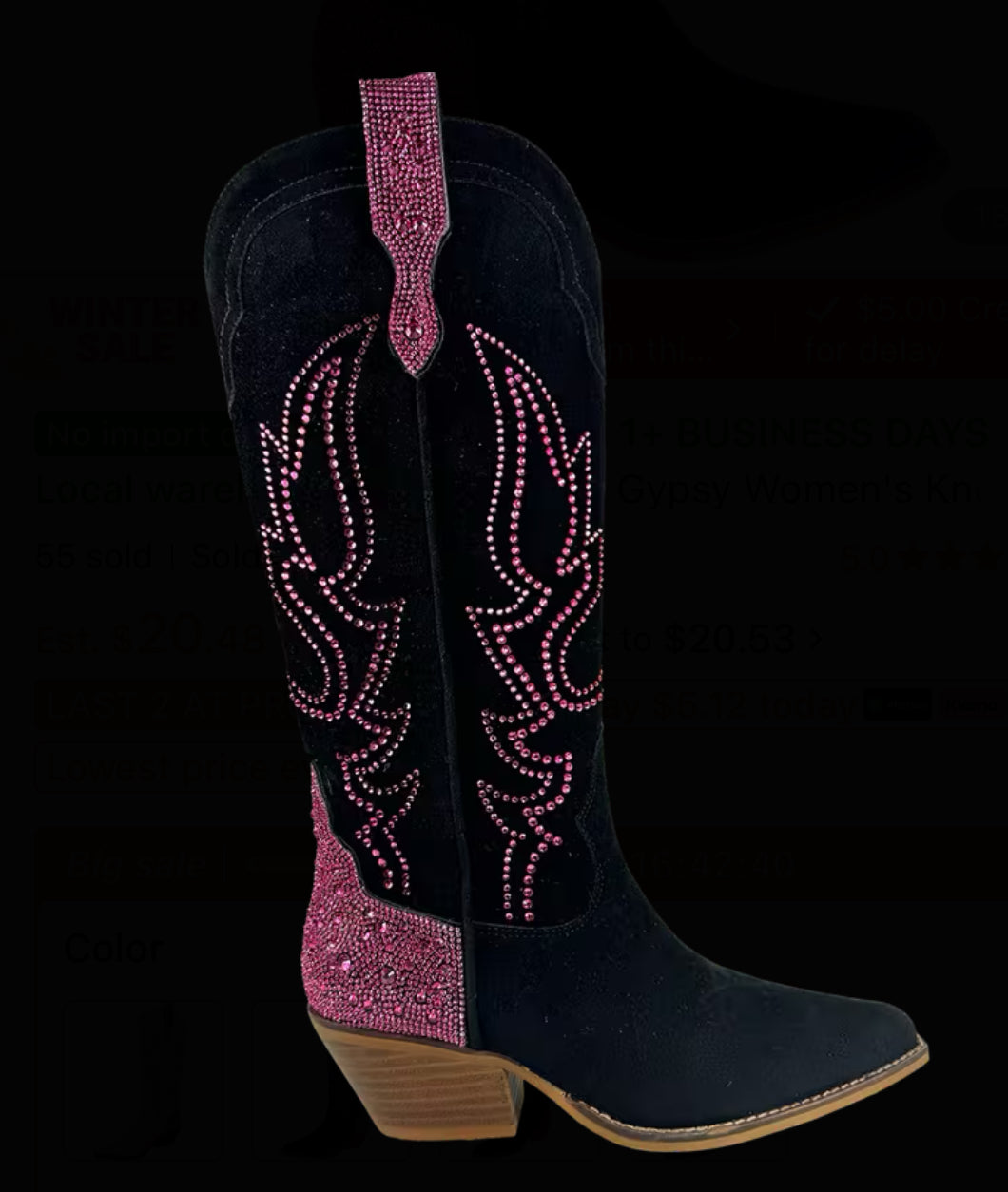 “Gypsy Sparkle” Women's Knee High Pull-On Boots